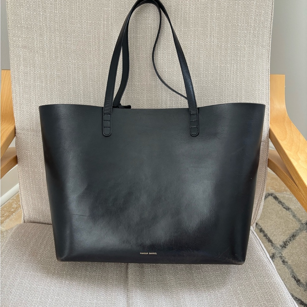 Mansur Gavriel Black Leather Tote Bag